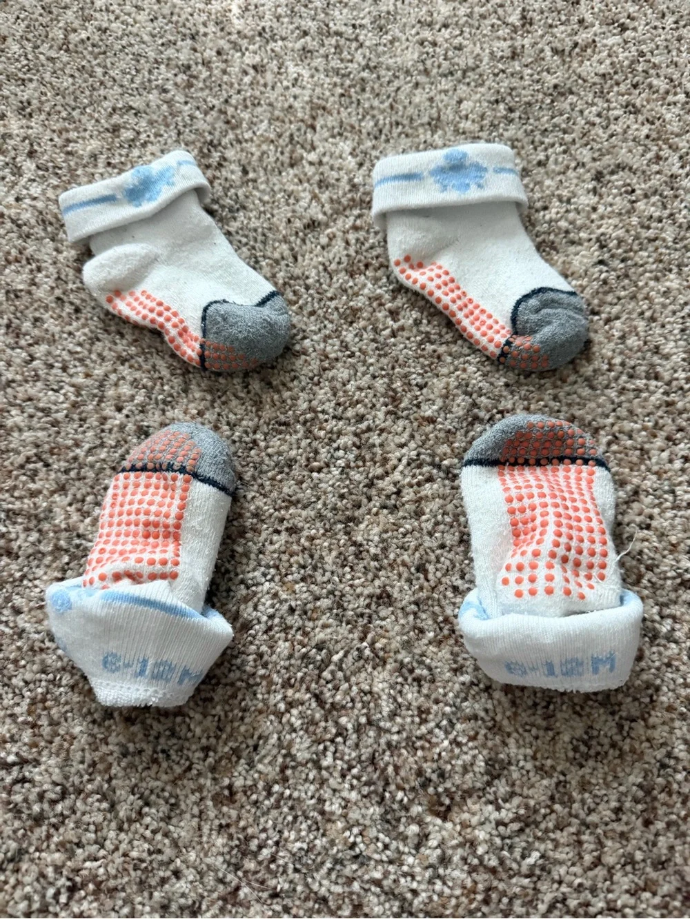 Bombas Baby Gripper Sock - White/Gray